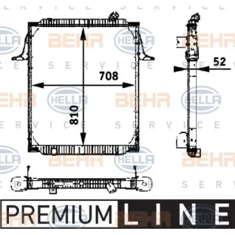 Radiateur, refroidissement du moteur HELLA 8MK 376 721-781