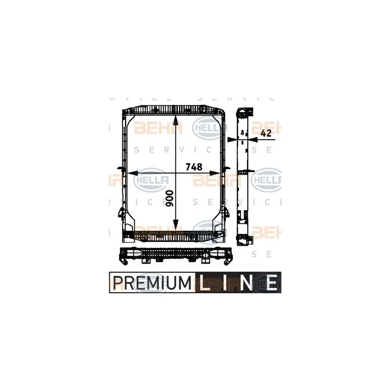 Radiateur, refroidissement du moteur HELLA 8MK 376 721-751