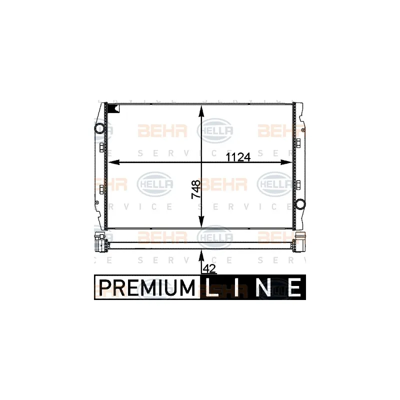 Radiateur, refroidissement du moteur HELLA 8MK 376 721-745