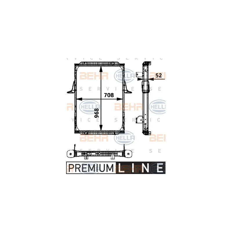 Radiateur, refroidissement du moteur HELLA 8MK 376 721-731