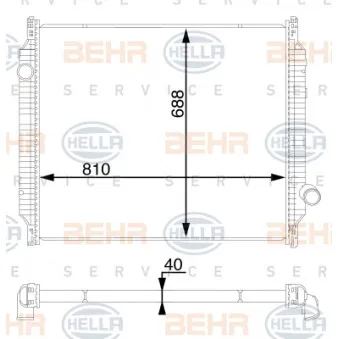 Radiateur, refroidissement du moteur HELLA