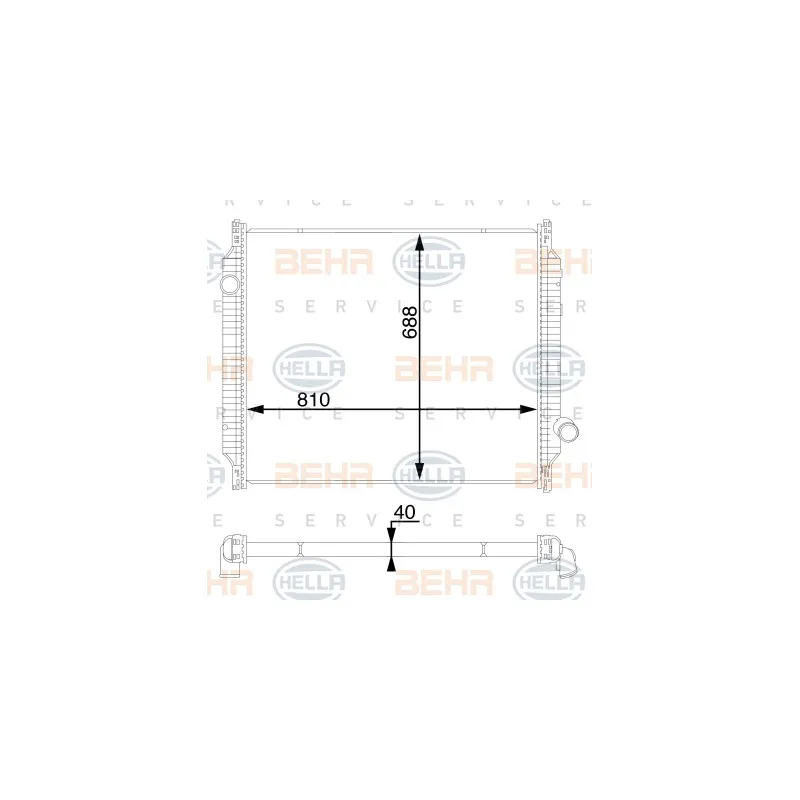 Radiateur, refroidissement du moteur HELLA 8MK 376 721-784
