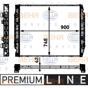 Radiateur, refroidissement du moteur HELLA 8MK 376 721-791