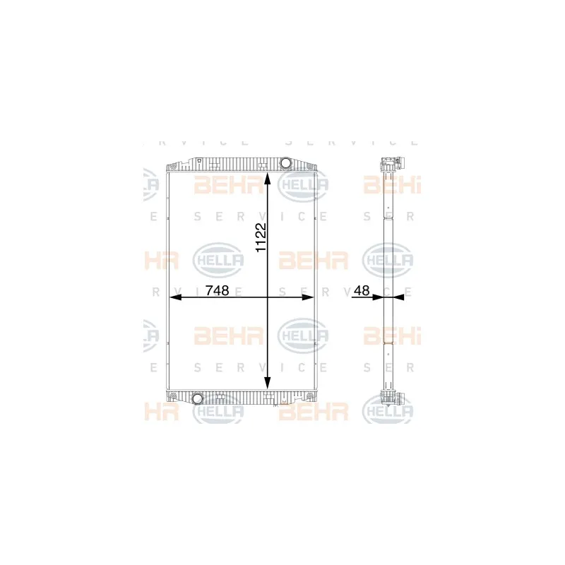Radiateur, refroidissement du moteur HELLA 8MK 376 721-794