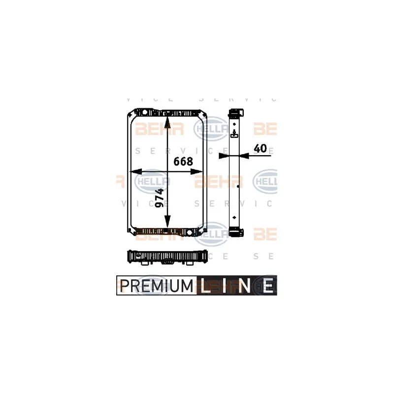 Radiateur, refroidissement du moteur HELLA 8MK 376 722-021