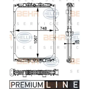 Radiateur, refroidissement du moteur HELLA