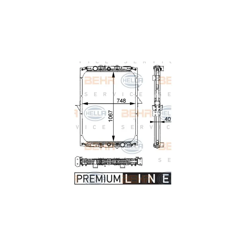 Radiateur, refroidissement du moteur HELLA 8MK 376 722-281