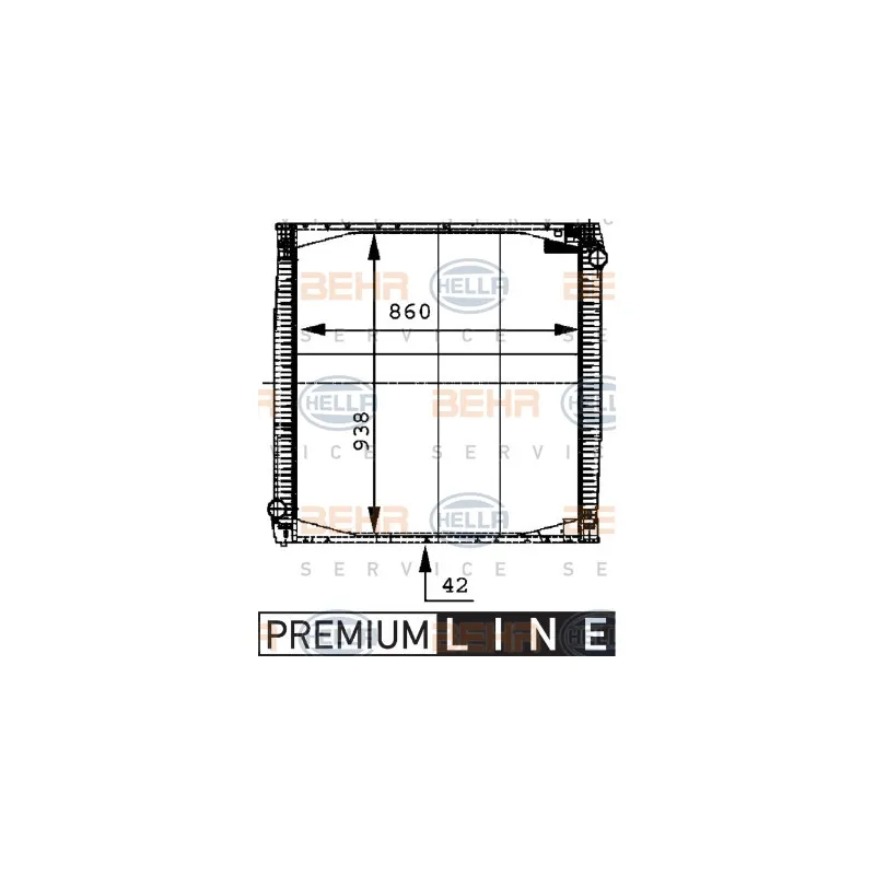 Radiateur, refroidissement du moteur HELLA 8MK 376 721-621
