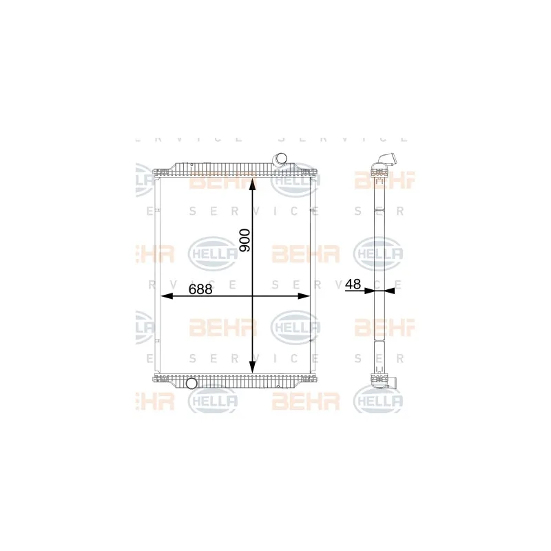 Radiateur, refroidissement du moteur HELLA 8MK 376 722-064