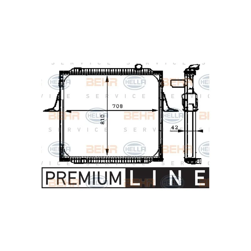 Radiateur, refroidissement du moteur HELLA 8MK 376 721-661