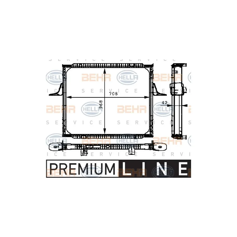 Radiateur, refroidissement du moteur HELLA 8MK 376 721-671