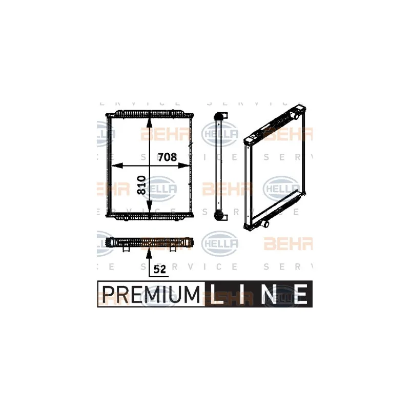 Radiateur, refroidissement du moteur HELLA 8MK 376 722-241