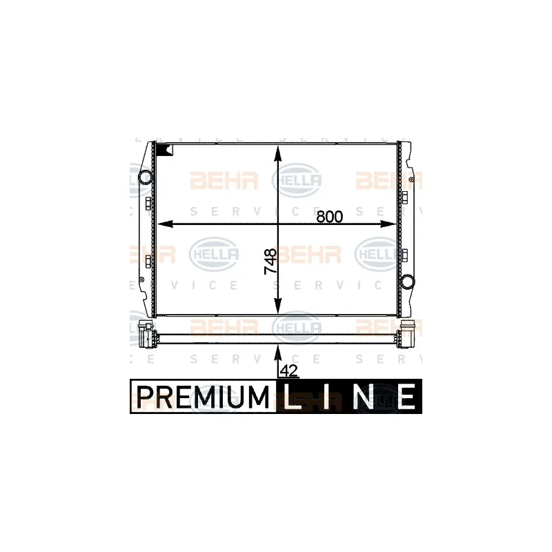 Radiateur, refroidissement du moteur HELLA 8MK 376 722-085