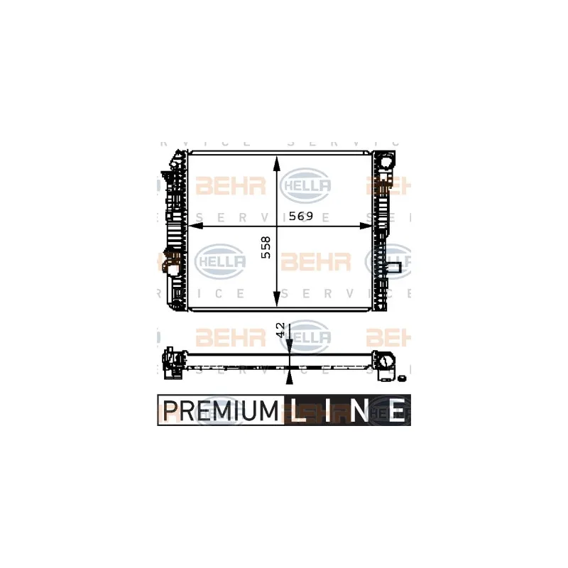 Radiateur, refroidissement du moteur HELLA 8MK 376 721-271
