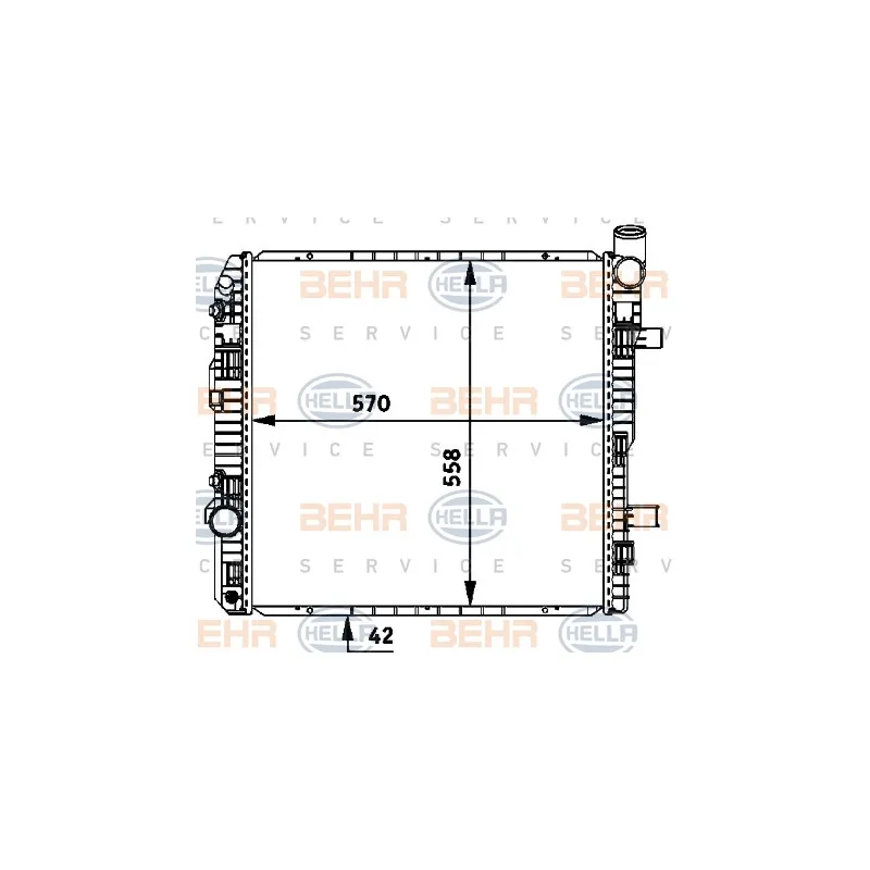 Radiateur, refroidissement du moteur HELLA 8MK 376 721-251