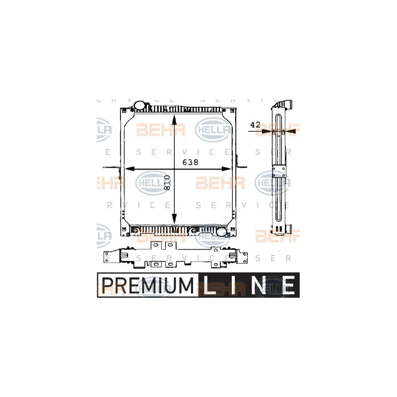 Radiateur, refroidissement du moteur HELLA 8MK 376 721-151