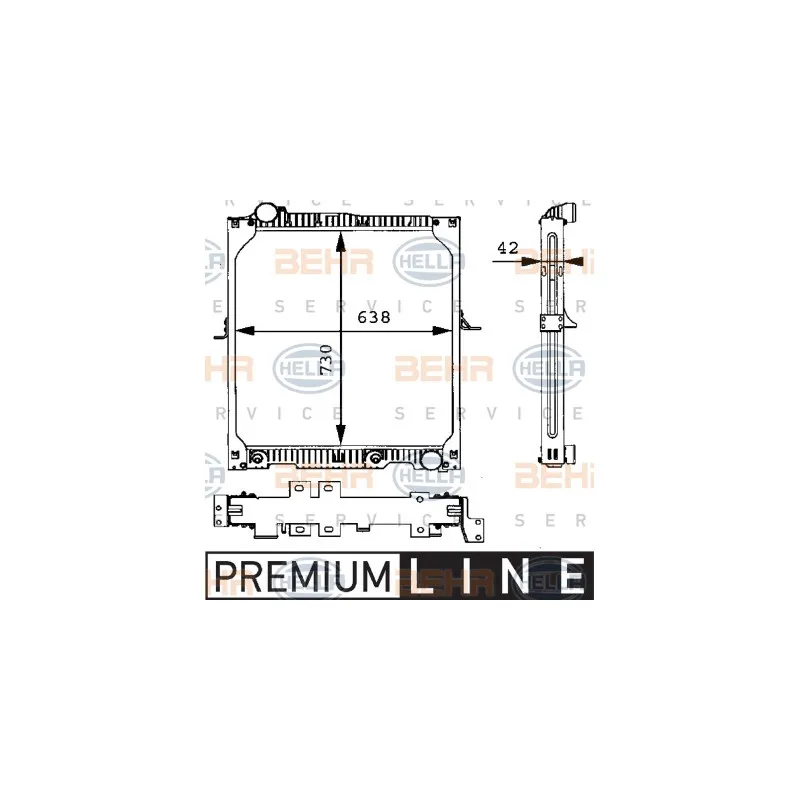 Radiateur, refroidissement du moteur HELLA 8MK 376 721-141