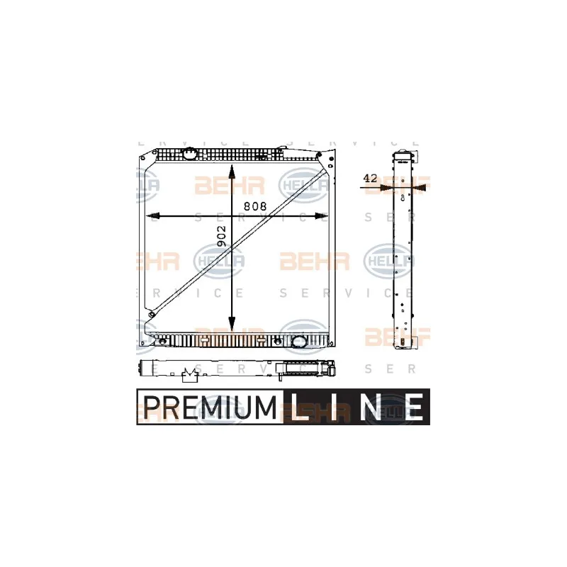 Radiateur, refroidissement du moteur HELLA 8MK 376 721-221