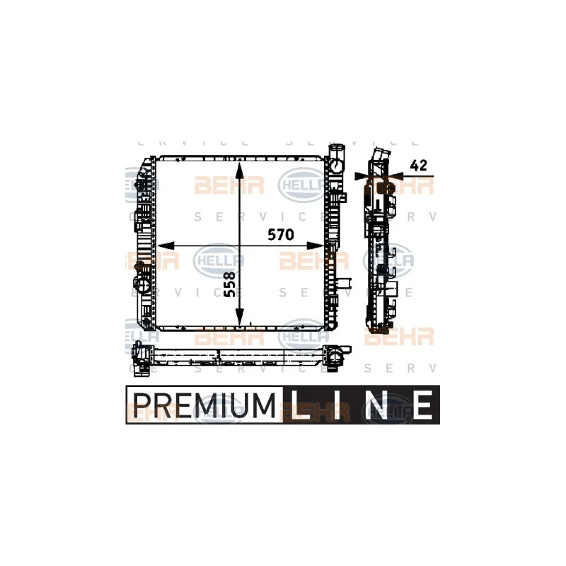 Radiateur, refroidissement du moteur HELLA 8MK 376 721-111