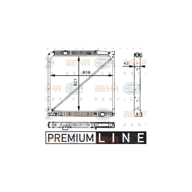 Radiateur, refroidissement du moteur HELLA 8MK 376 721-211