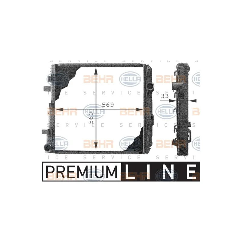 Radiateur, refroidissement du moteur HELLA 8MK 376 721-241