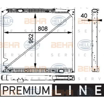 Radiateur, refroidissement du moteur HELLA 8MK 376 721-231