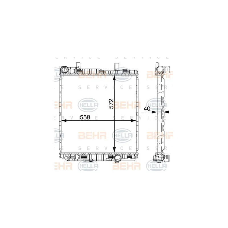 Radiateur, refroidissement du moteur HELLA 8MK 376 721-274