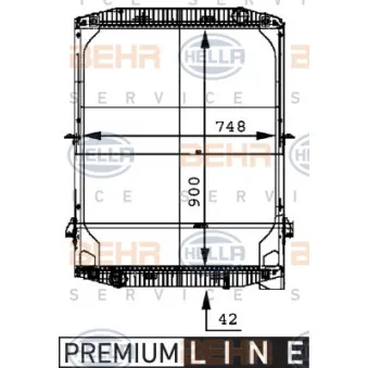 Radiateur, refroidissement du moteur HELLA 8MK 376 721-581