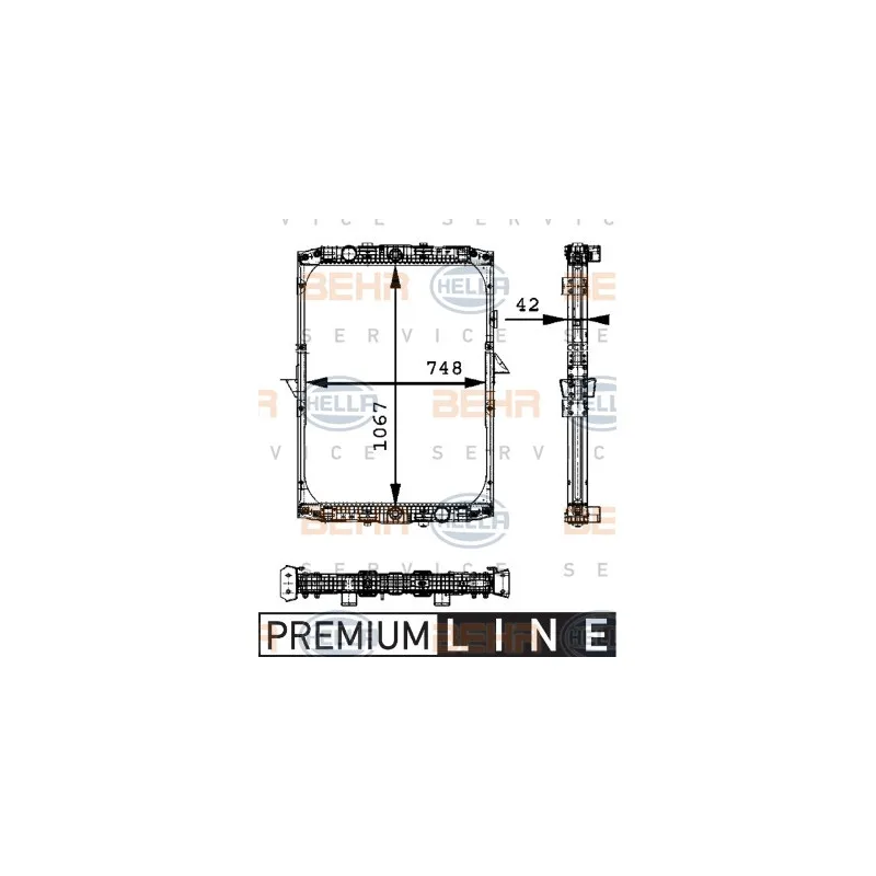 Radiateur, refroidissement du moteur HELLA 8MK 376 721-541