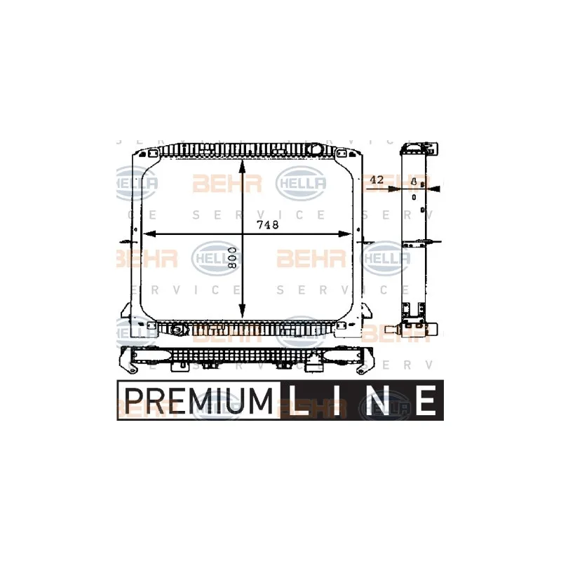 Radiateur, refroidissement du moteur HELLA 8MK 376 721-571