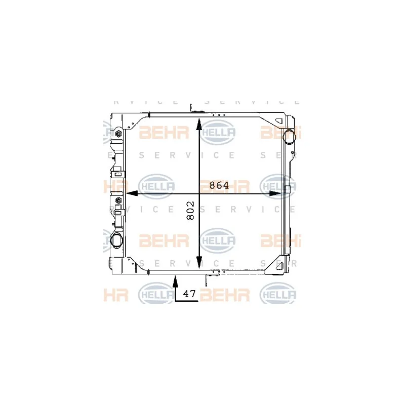 Radiateur, refroidissement du moteur HELLA 8MK 376 709-331