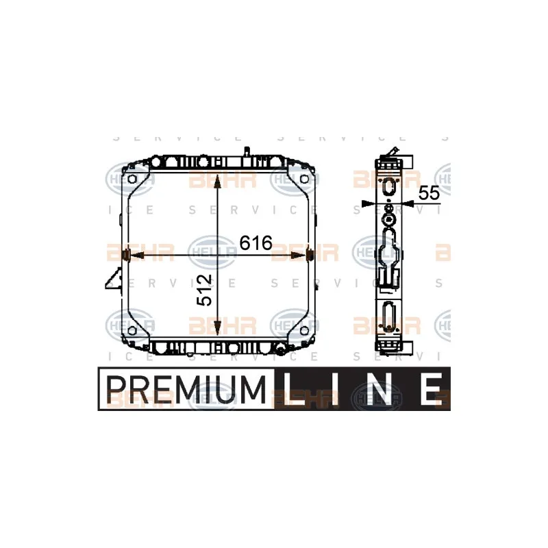 Radiateur, refroidissement du moteur HELLA 8MK 376 710-151