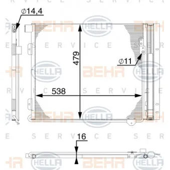 Condenseur, climatisation HELLA