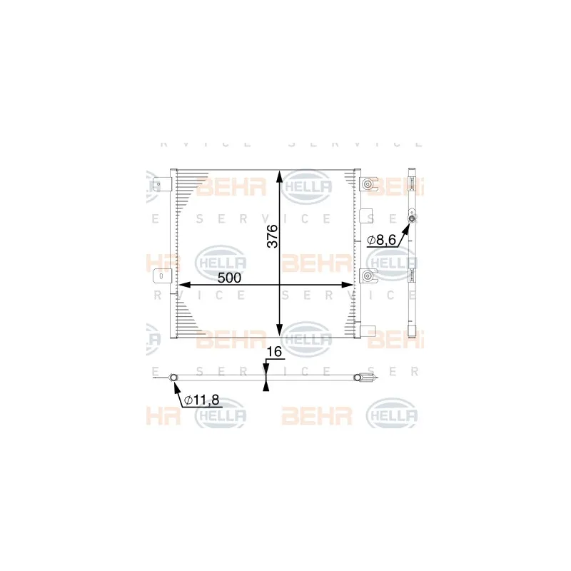 Condenseur, climatisation HELLA 8FC 351 008-664