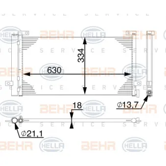 Condenseur, climatisation HELLA