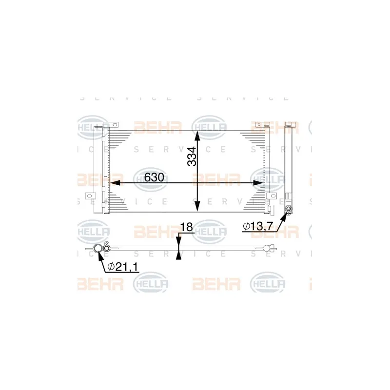 Condenseur, climatisation HELLA 8FC 351 008-524