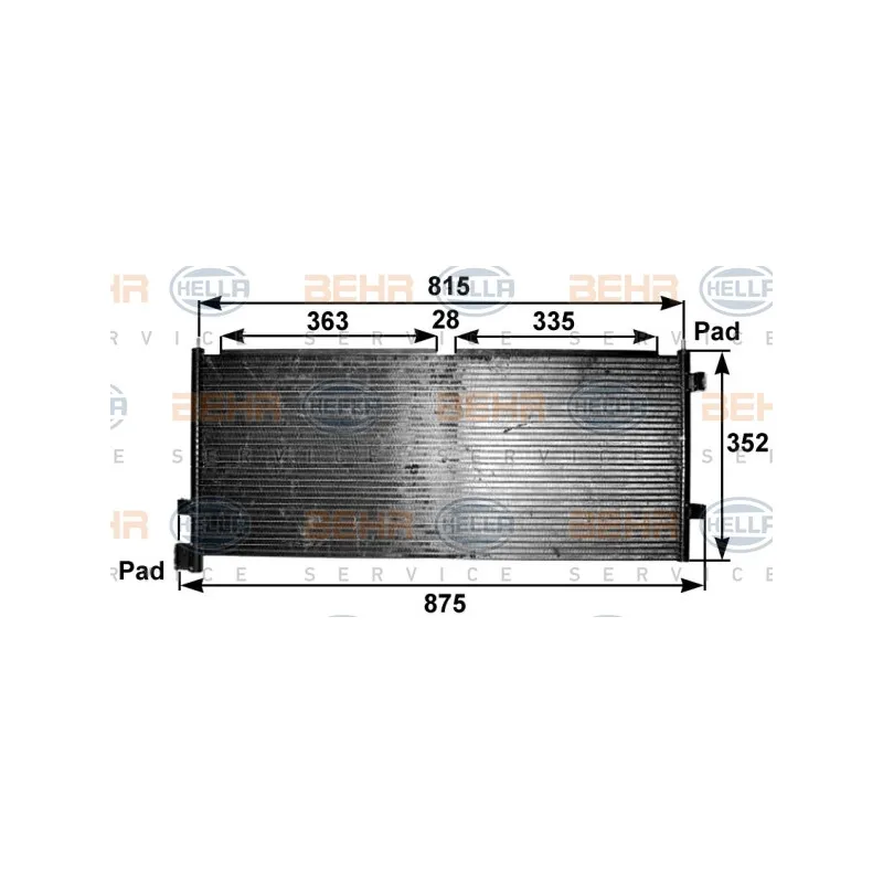 Condenseur, climatisation HELLA 8FC 351 300-571