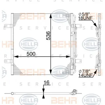 Condenseur, climatisation HELLA