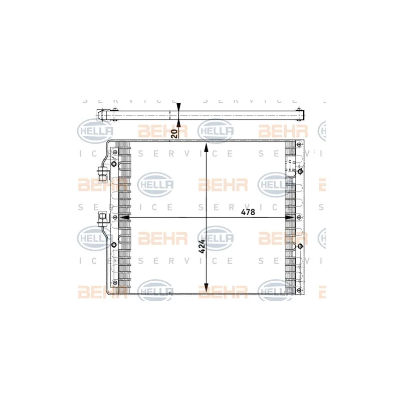 Condenseur, climatisation HELLA 8FC 351 302-181