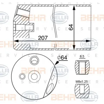 Filtre déshydratant, climatisation HELLA