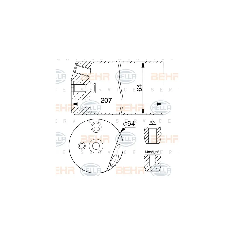 Filtre déshydratant, climatisation HELLA 8FT 351 006-524