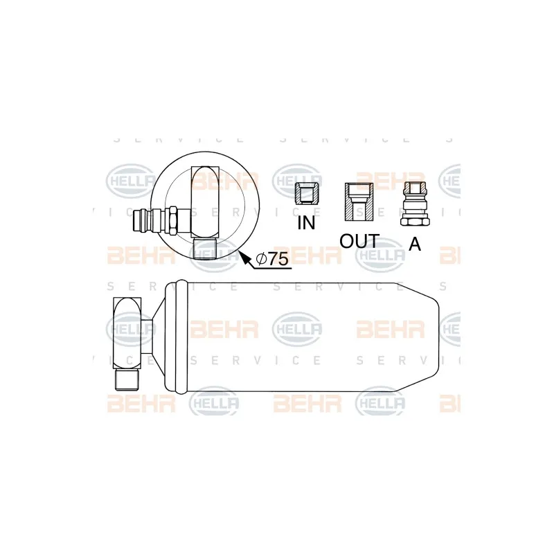 Filtre déshydratant, climatisation HELLA 8FT 351 196-644
