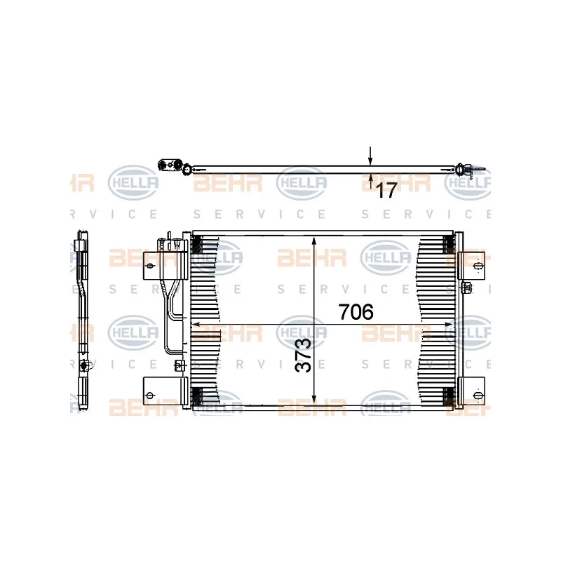 Condenseur, climatisation HELLA 8FC 351 307-361