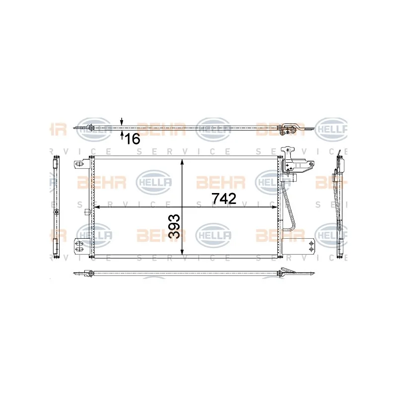 Condenseur, climatisation HELLA 8FC 351 307-721