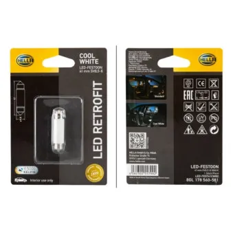 Ampoule, éclairage intérieur HELLA 8GL 178 560-581
