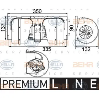 Pulseur d'air habitacle HELLA