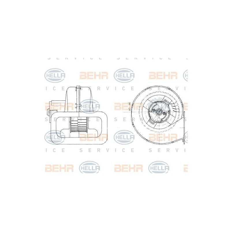 Pulseur d'air habitacle HELLA 8EW 009 158-611