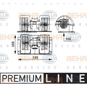 Pulseur d'air habitacle HELLA