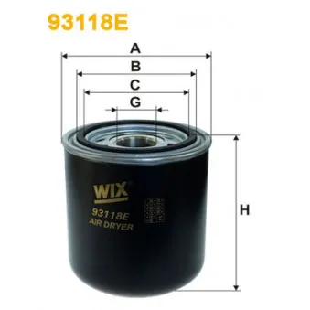 Cartouche de dessicateur, système d'air comprimé WIX FILTERS