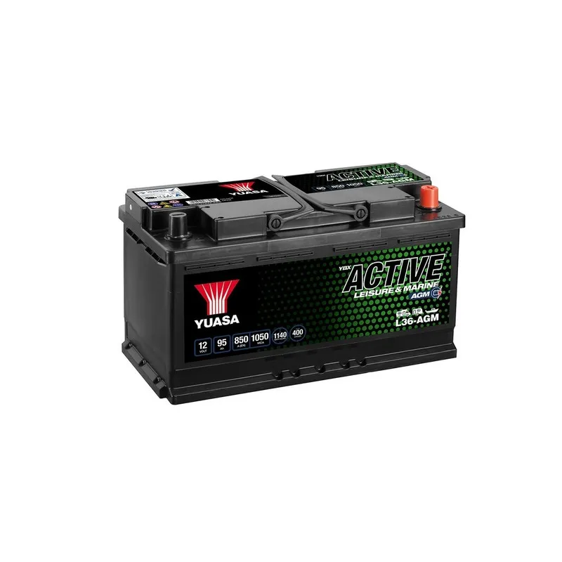 Batterie de démarrage Start & Stop YUASA L36-AGM - Visuel 1